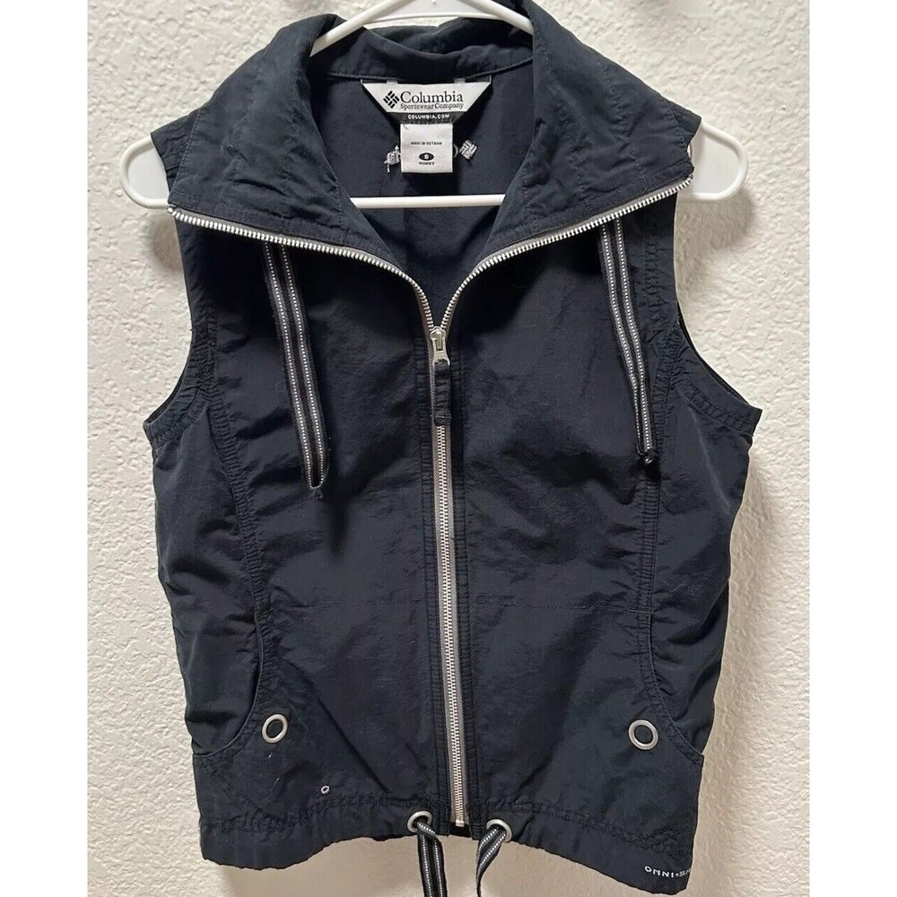COLUMBIA Arch Cape III Vest Womens Size Small Pockets Travel Black Sun Fishing